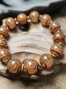 多宝手串藏传真品红皮玛瑙