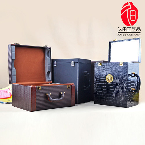 红酒箱子 6只装热卖保温红酒礼盒包装盒复古立式通用葡萄酒红酒箱 - 封面