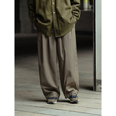 NOEARS日系复古卡其色直筒cleanfit休闲裤 男 春秋痞帅宽松阔腿裤