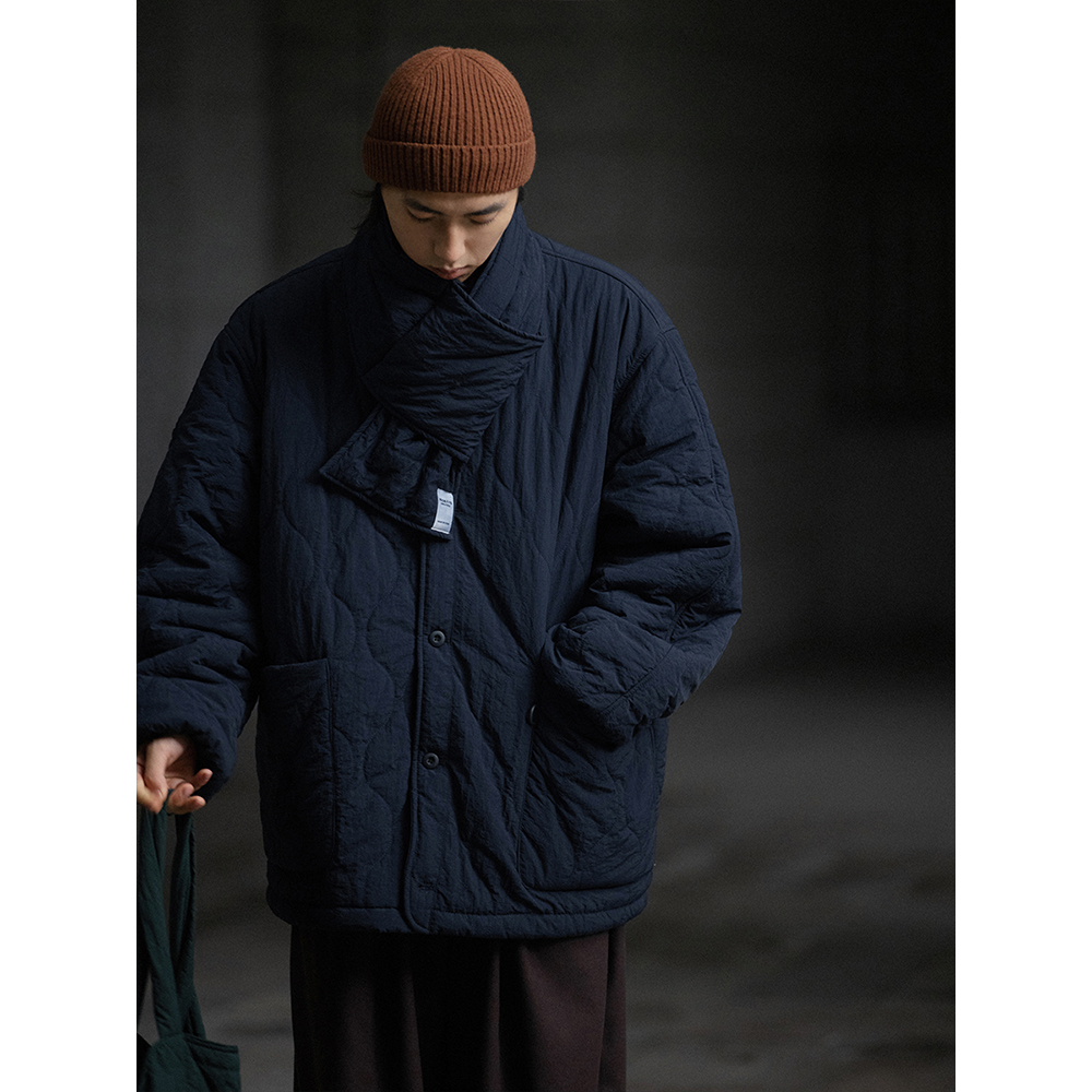 无领加厚冬季绗棉棉服