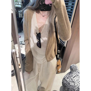 短袖 简约防晒罩衫 外松弛上衣 2025春季 韩系慵懒休闲轻薄针织开衫