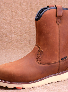 欧美BRUNT可调节宽楦防护鞋 防水塑钢安全鞋套脚套脚疯马皮劳保鞋