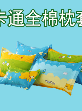 100%纯棉枕套卡通儿童全棉小枕套30x50 40x60 48x74cm单人枕头套