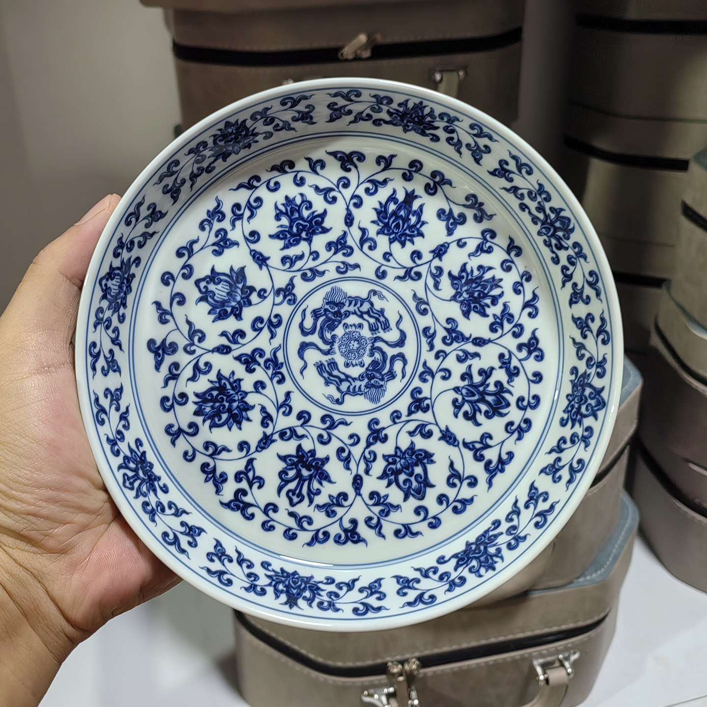 高档青花瓷缠枝莲壶承景德镇陶瓷功夫茶具茶托壶垫茶盘干泡台配件,餐饮具,茶托,淘宝优惠券,粉丝福利购,淘宝优惠卷