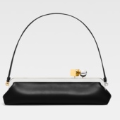 Salon jacquemus The clutch长条法棍包单肩休闲羊皮口金腋下包女