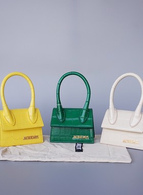 jacquemus法国小众设计高级感单肩斜挎手提鳄鱼纹牛皮迷你小包包