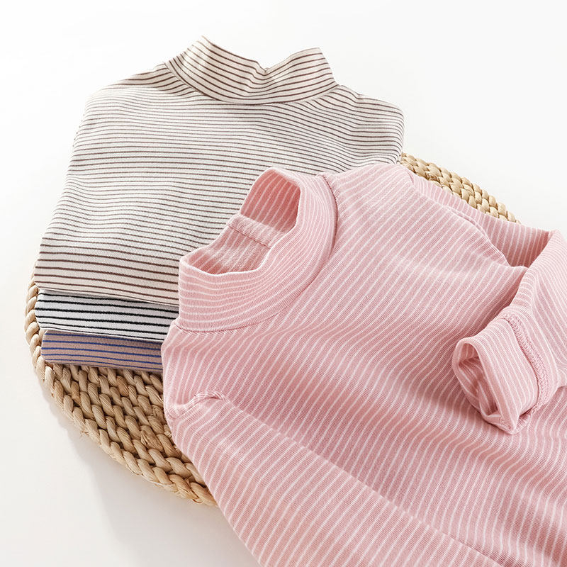 儿童中高领打底衫纯棉条纹春秋女童修身长袖T恤男童内搭中大宝宝,童装/婴儿装/亲子装,T恤,淘宝优惠券,粉丝福利购,淘宝优惠卷