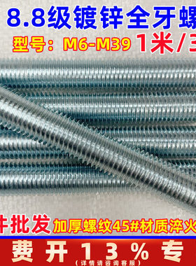 高强度国标全牙丝杆8.8级镀锌3米