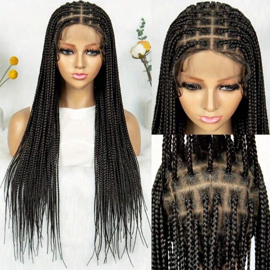 优雅的喷气式无结编织假发