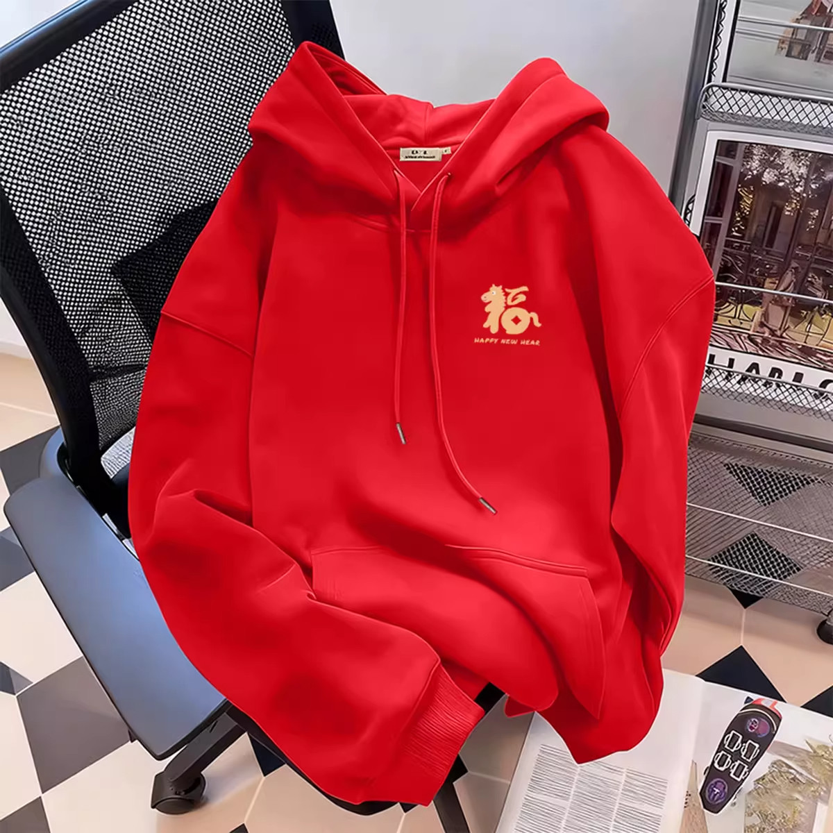 特大码300斤本命年大红色喜庆连帽卫衣男女加绒加厚新年拜年外套2,男装,卫衣,淘宝优惠券,粉丝福利购,淘宝优惠卷