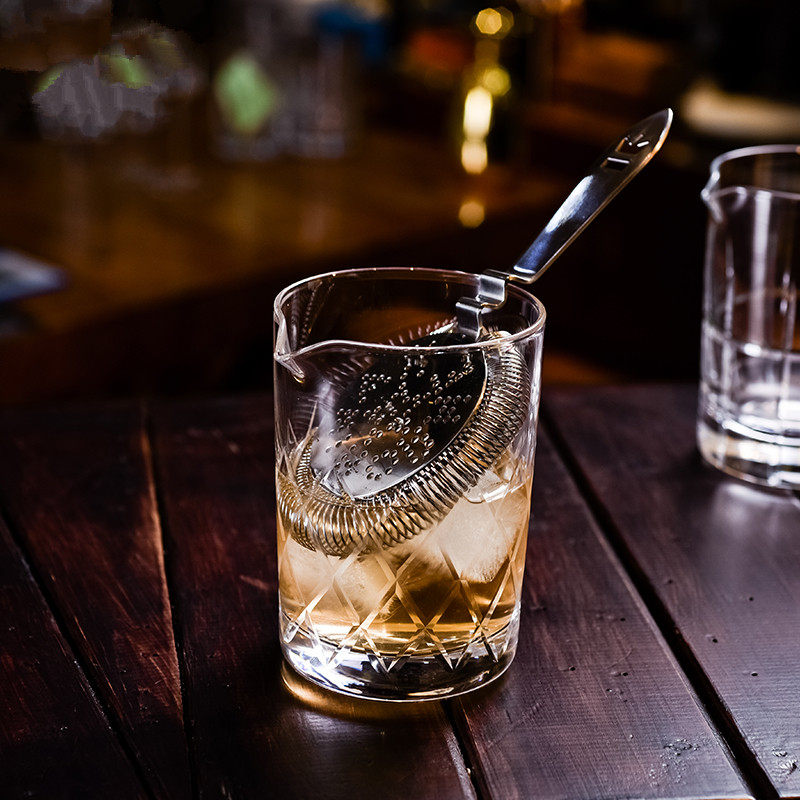 日式水晶搅拌杯 鸡尾酒调酒杯 经典菱形调酒杯 Mixingglass酒杯