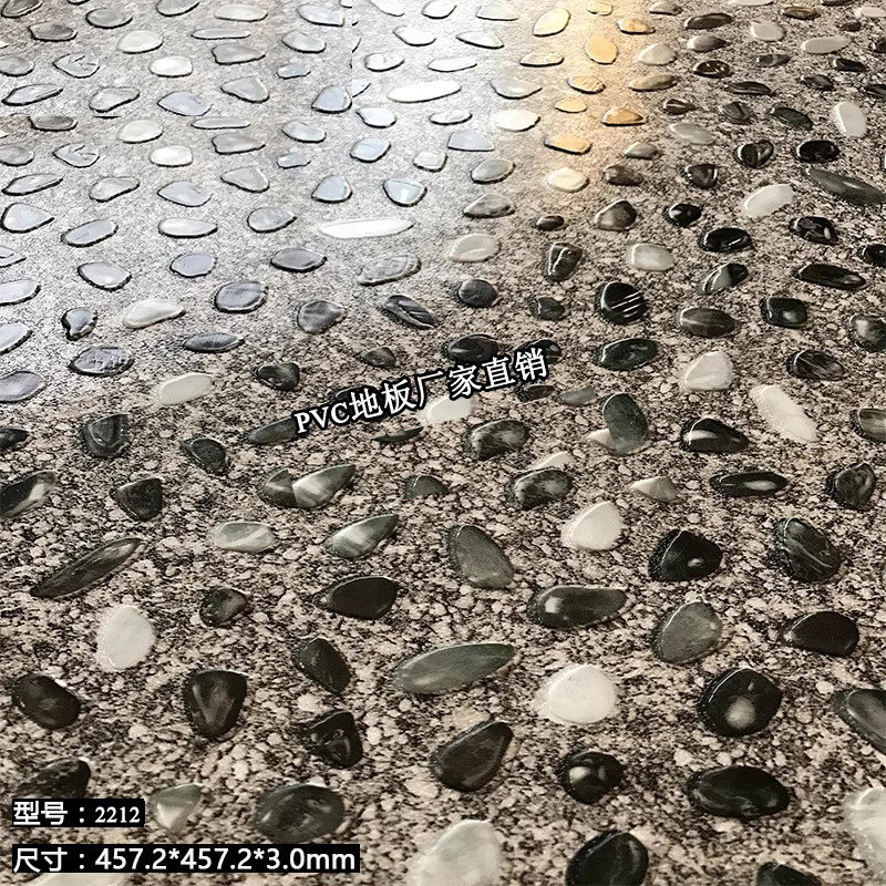 钢板纹鹅卵石3.0片材防水地胶电梯轿厢耐磨防滑石塑地板革健身房