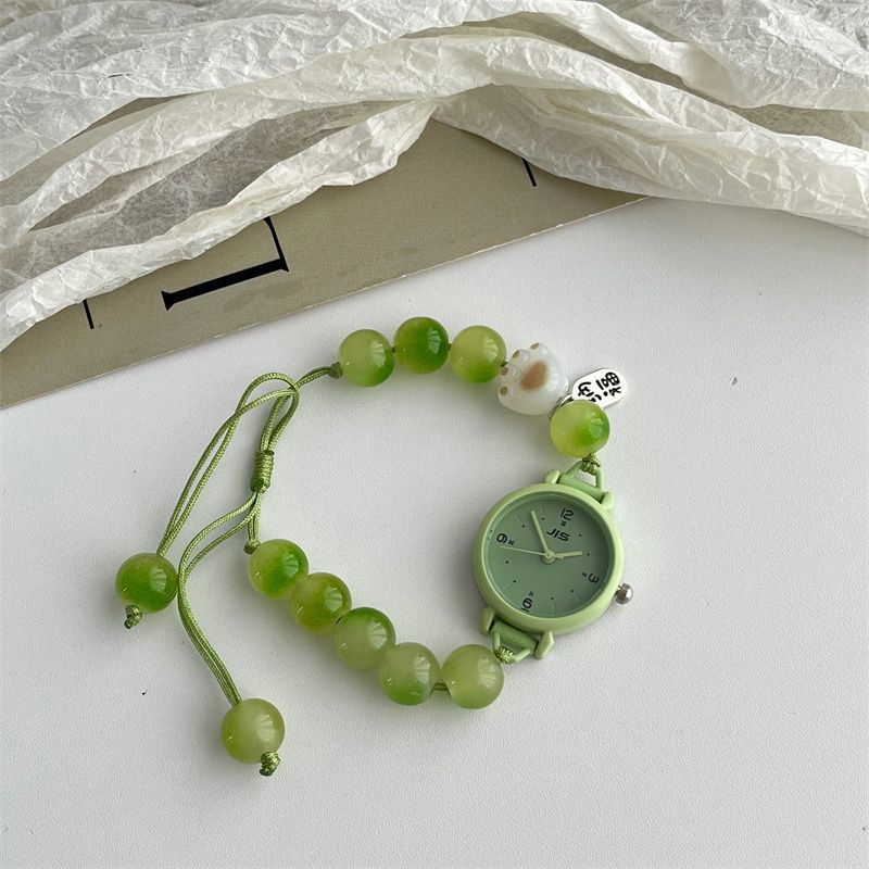 创意时尚可爱清新绿色手链手表