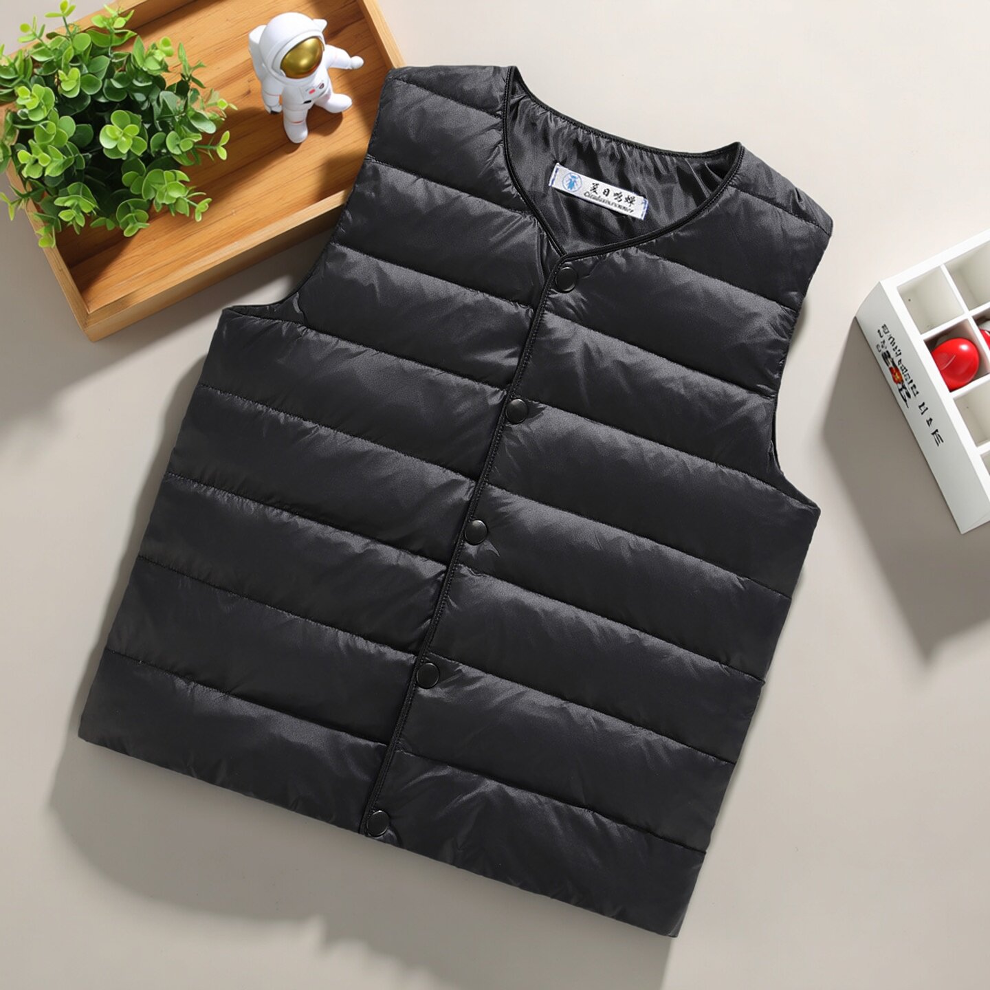 儿童羽绒马甲冬季加厚保暖背心轻薄内胆青少年中学生校服神器百搭