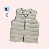 加大码 儿童羽绒马甲男女学生校服内搭外穿坎肩轻薄贴身保暖宝背心