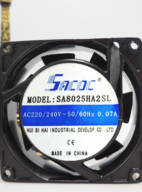 全新SA8025HA2SL 8cm厘米机箱散热风机 220v 0.07A 轴承轴流风扇