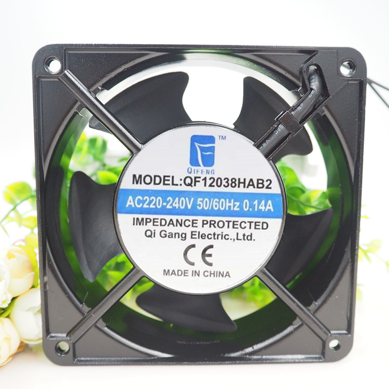 全新祺丰QF12038HAB2 120轴流风机 220V机箱配电柜散热风扇12CM