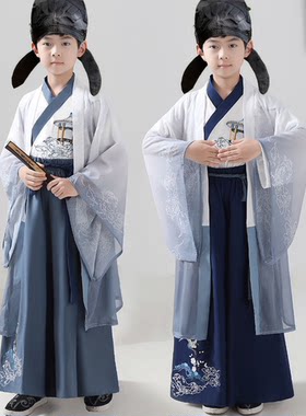 儿童古装男童汉服女童宋朝国学书童小学生诗人苏轼古诗朗诵演出服