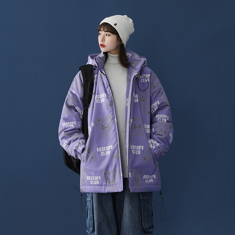 版权已注册20港风中性风连帽外套潮学生宽松面包服女M896-P138,男装棉衣,星座227-6