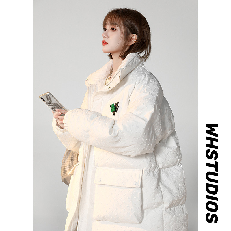 2022冬季美式肌理感编织立领棉衣潮牌工装面包服1060-P128控158图片
