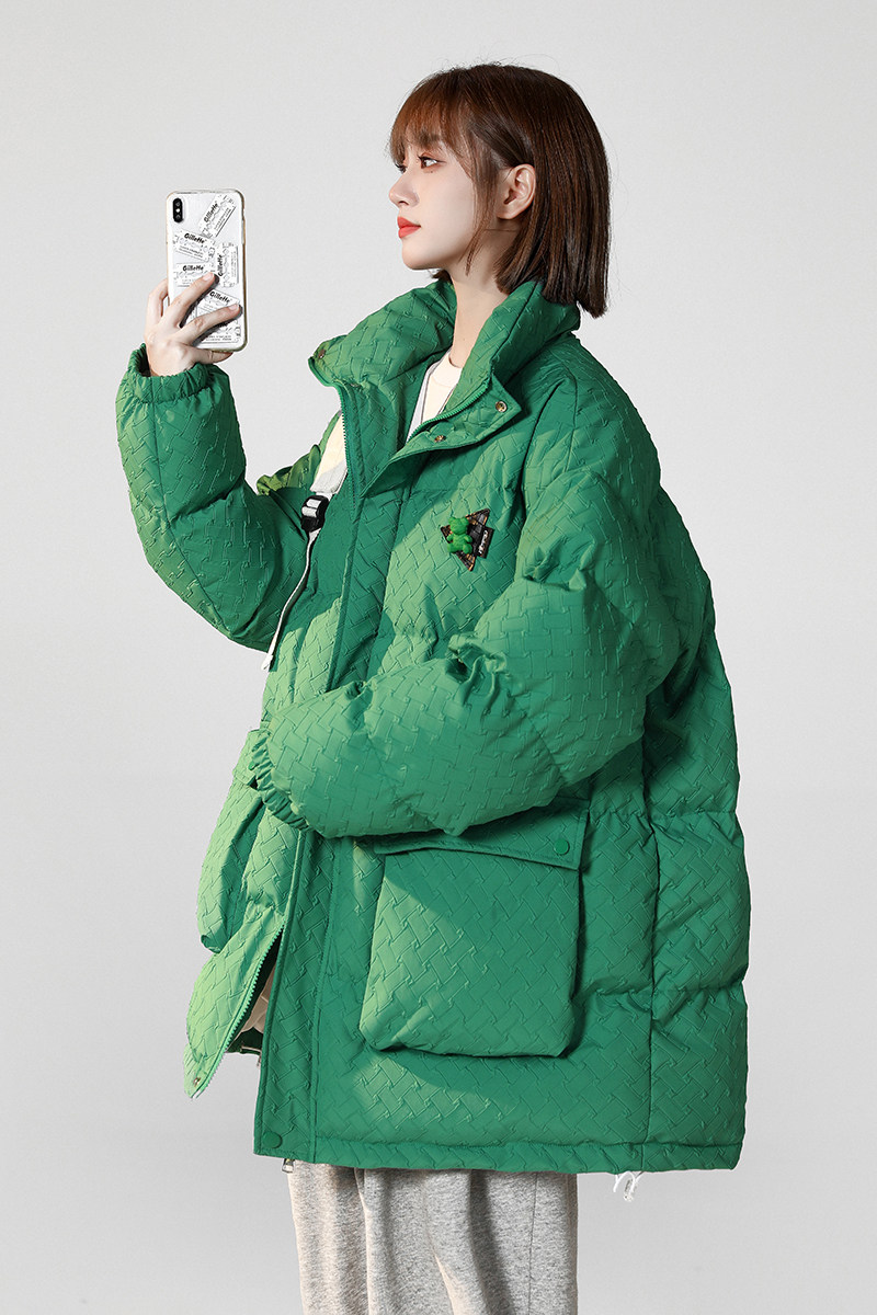 2022冬季美式肌理编织立领棉衣潮牌工装宽松面包服1060-P128控178,男装棉衣,星座227