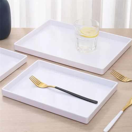塑料托盘长方形白色茶杯