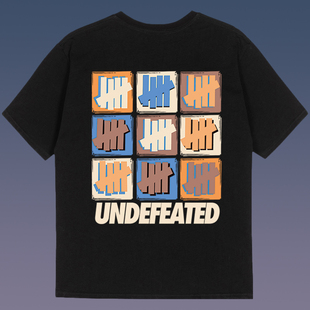 不败五道杠 HIAUTO UND 夏季圆领短袖九宫格印花 男女情侣款T恤