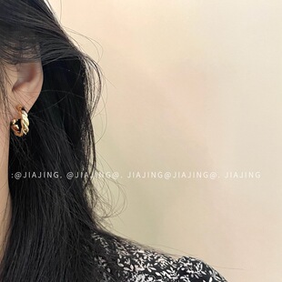 骄阳似我赵今麦聂曦光同款耳环高级感扭曲麻花耳环925银针个耳饰