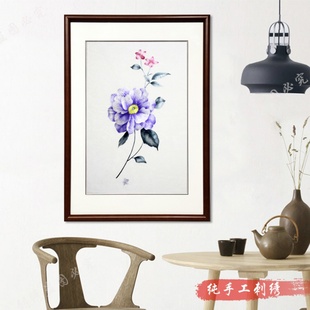 花卉企業(yè)商務(wù)喬遷禮物家居沙發(fā)背景國畫掛畫純手工刺繡 蜀繡