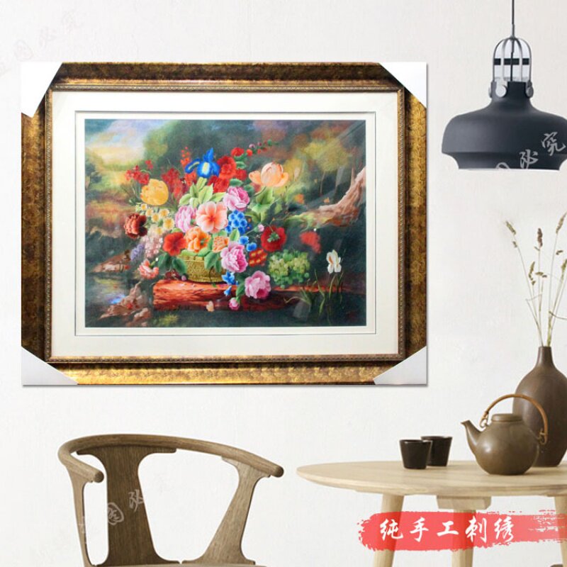 蜀绣 万紫千红 手工刺绣精品 领导送礼 别墅客厅酒店大堂餐厅礼品