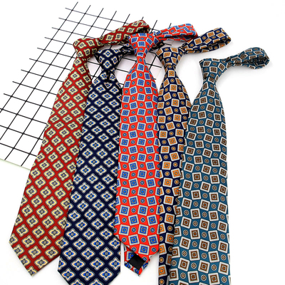 复古花纹男士印花领带9cm薄款潮