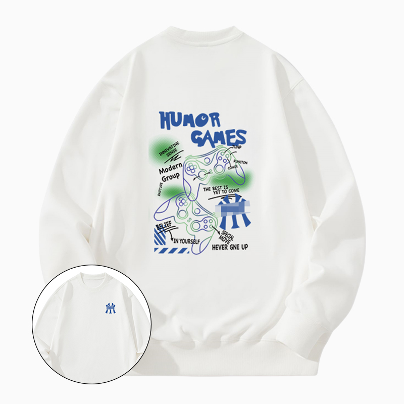 MY卫衣男女秋冬上衣简约宽松印花长袖潮流情侣装学生休闲套头上衣