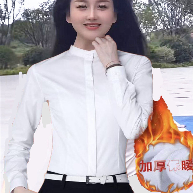 立领白衬衫女长袖2025新款职业装