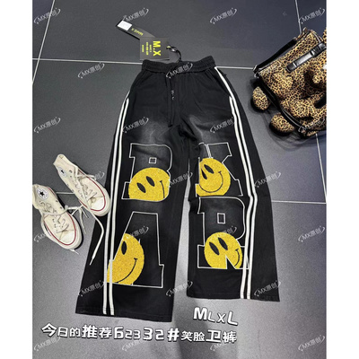 潮流时尚百搭印花拼接高街宽松个性重工夏季mx潮牌高腰口袋工装休