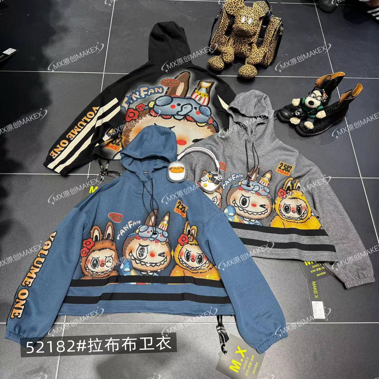 欧货潮牌重工卡通布拉拉卫衣