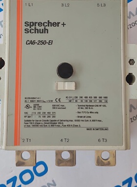 SprecherSchuh CA6 250 EI Schtz 5060Hz 1PCS 208277V Gebraucht