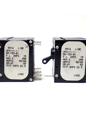 LOT OF 2 AIRPAX CIRCUIT BREAKERS UPG111-1-60-153-01 250V 15.