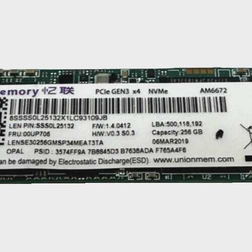 Union Memory LENSE30256GMSP34MEAT3TA PCle GEN3 x4 NVMe  256