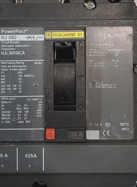 Cuadrado D HJL36050CA 3 Polo 50Amp Tipo Hj 060 Potencia Pact