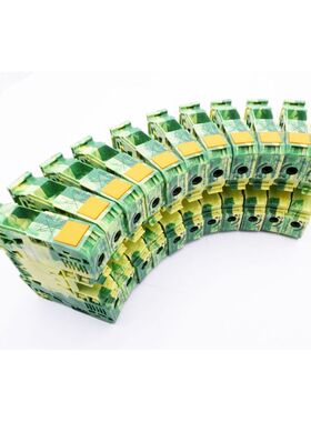 11x Wago 0285-0137 6-35mm2 Schutzleiterklemme grün-gelb -un