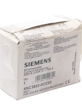 Siemens Stromwandler 4NC3 822-0CC03 | 200/1A | 4NC3822-0CC03