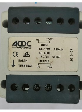 ACDC DYNAMICS DT75VA 1 PH DIN 变压器 23024V