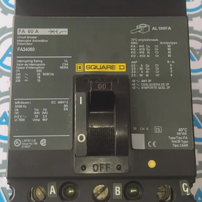 Interruptor De Circuito ILine Square D FA34060 60A 3P 480V