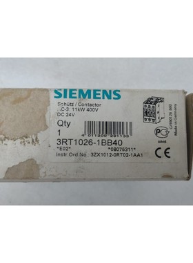 西门子 3RT10261BB40 接触器 24VDC