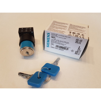 Siemens Schlüsselschalter 22mm ,rund Kunststoff , 3SB3000-3