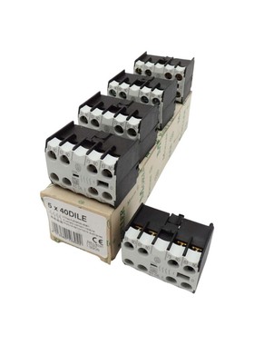 5x Moeller 40DILE 40 DIL E 10304 Hilfsschalterbaustein -unus