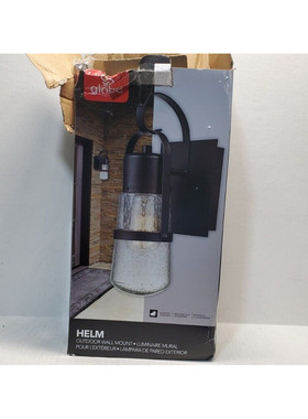 Globe Electric 44197 复古 Hurley 1 灯黑色户外壁挂壁灯