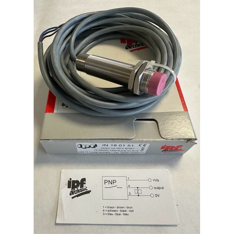 IPF Sensor ind 180C M18x1  1035 VDC  150mA  IN 18 01 51  Neu