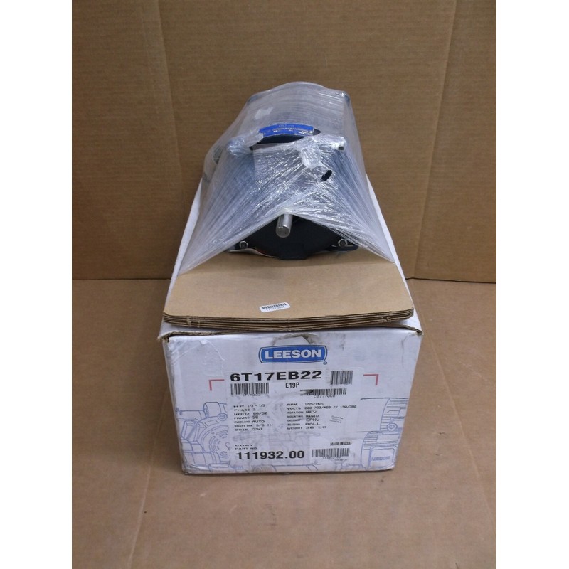 6T17EB22 Leeson Nuovo In Scatola 1/3HP 1725/1425 RPM Motore