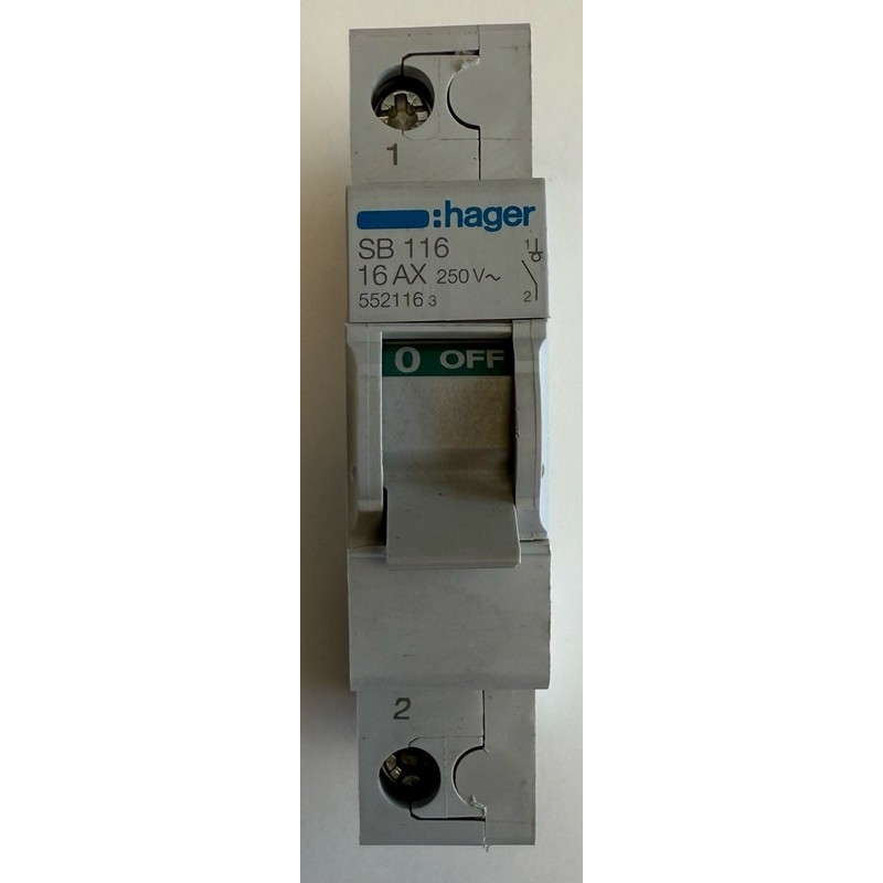 Hager Ausschalter / 250V AC / 16A / SB 116 16AX